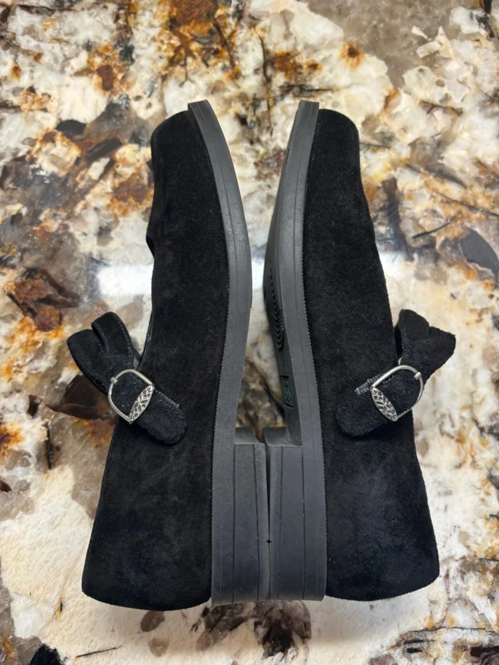 Bass Black Suede Mary Jane Flats for Kids